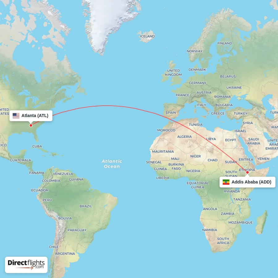 ADD - ATL route map