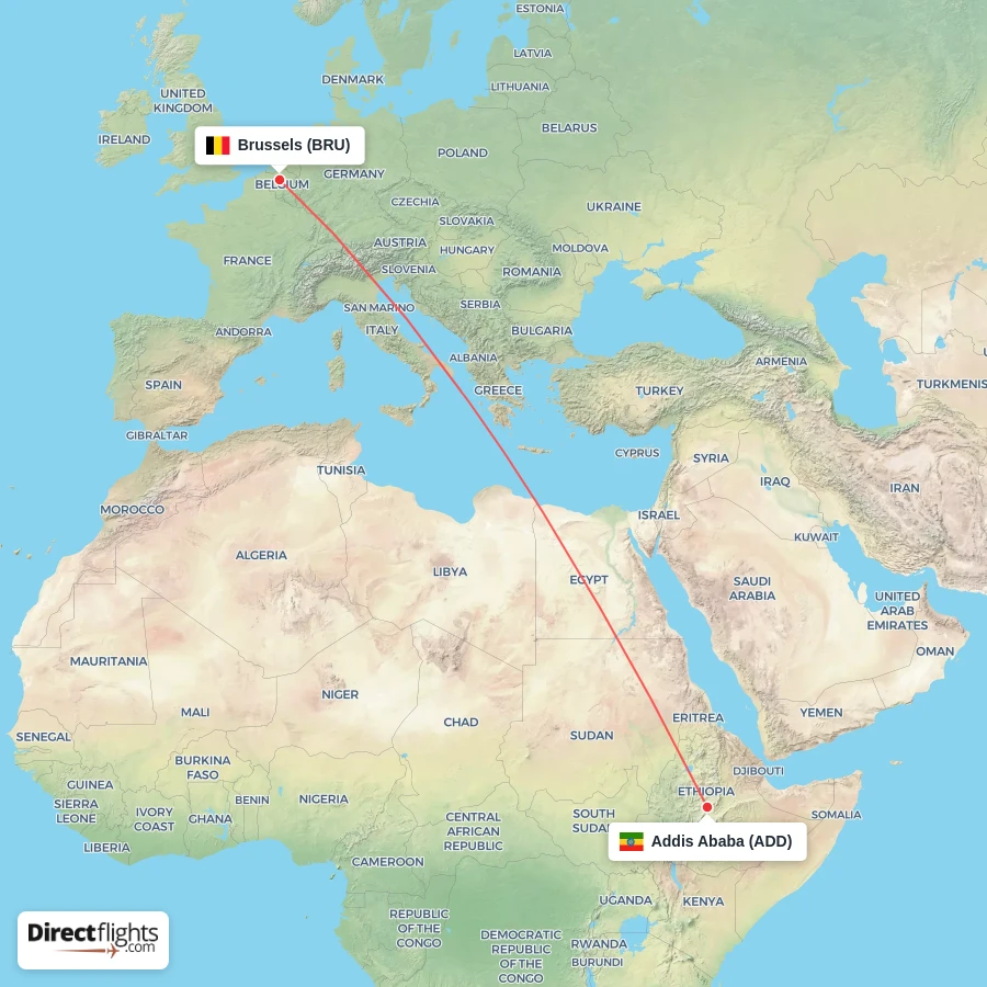 ADD - BRU route map