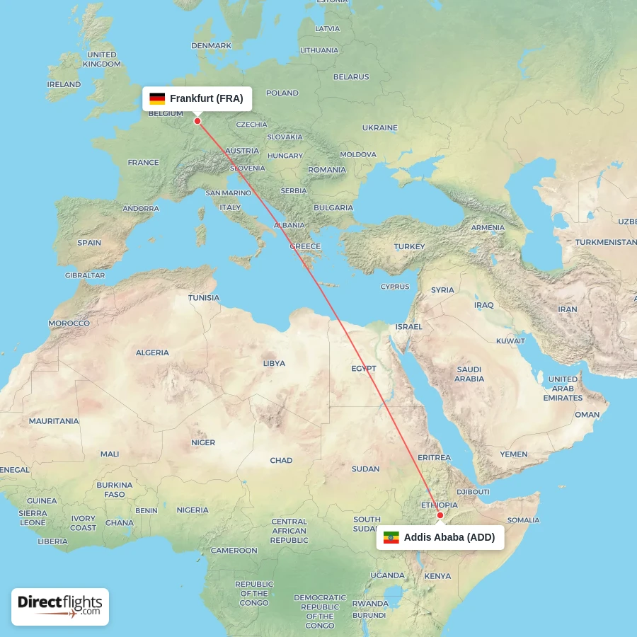 ADD - FRA route map
