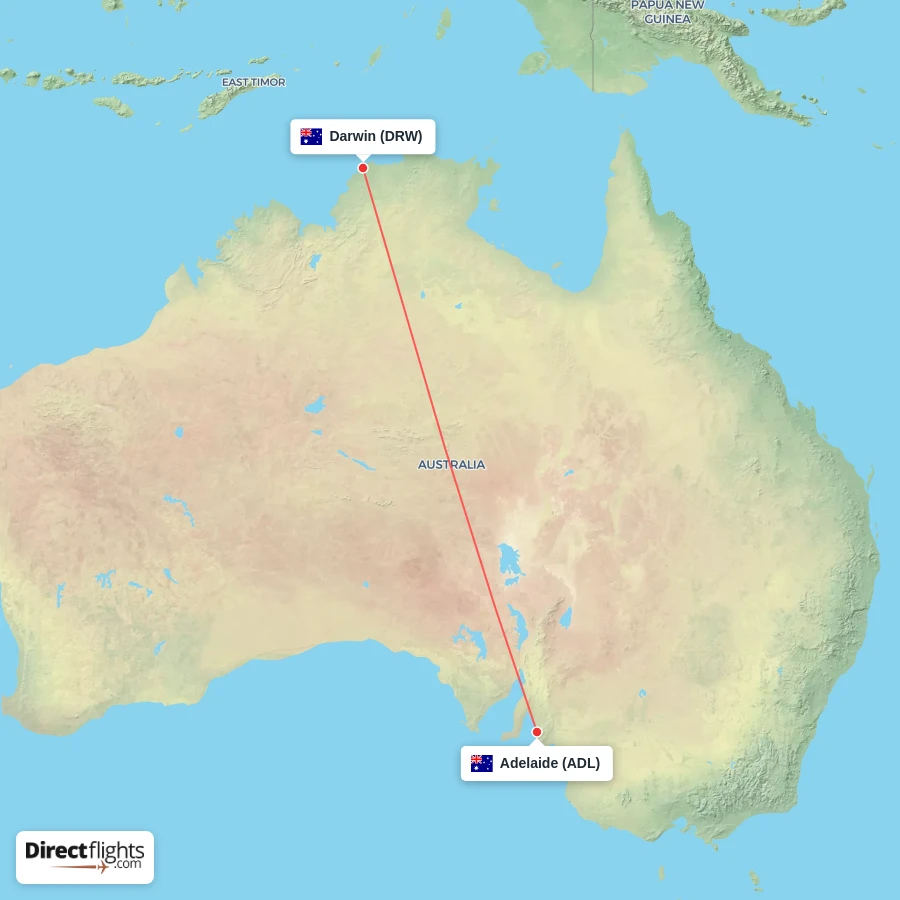 ADL - DRW route map