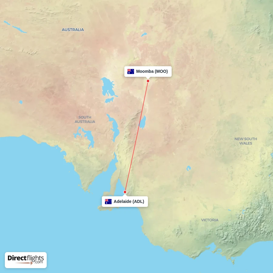 ADL - MOO route map