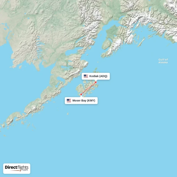 Kodiak - Moser Bay direct flight map