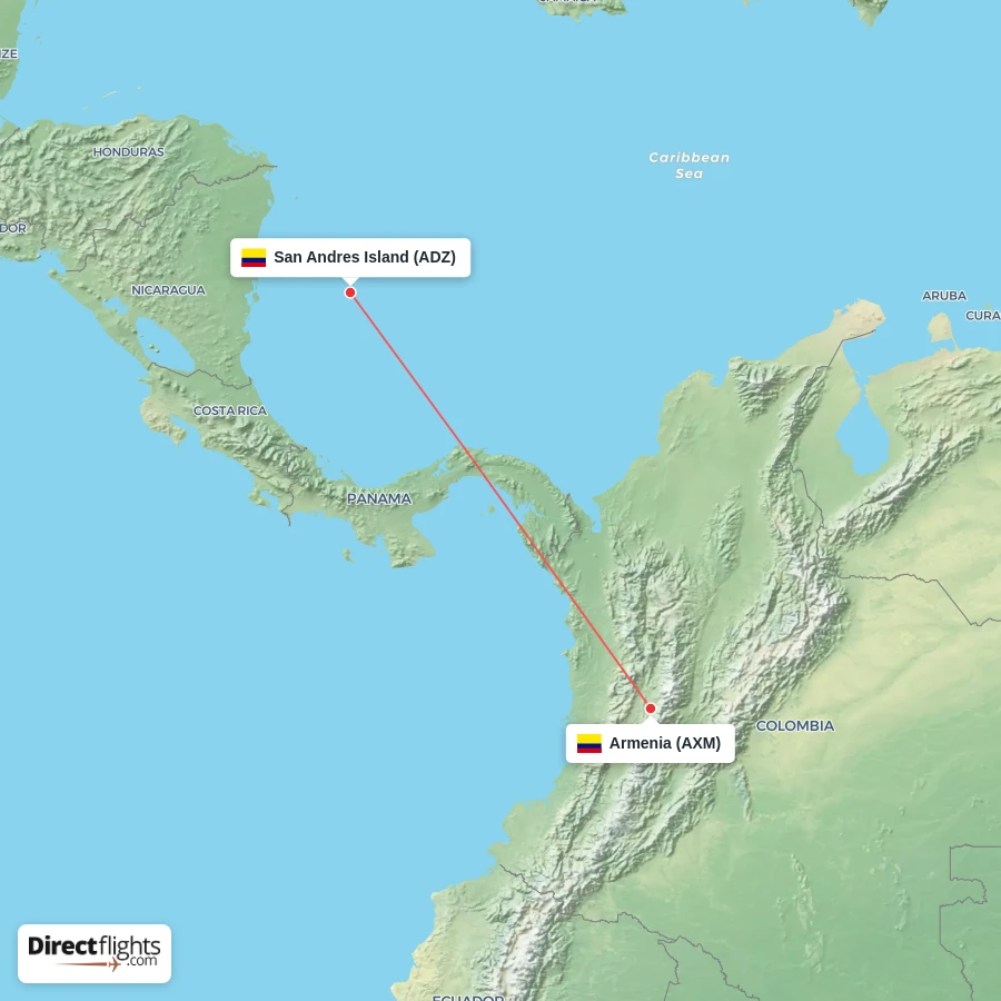 ADZ - AXM route map