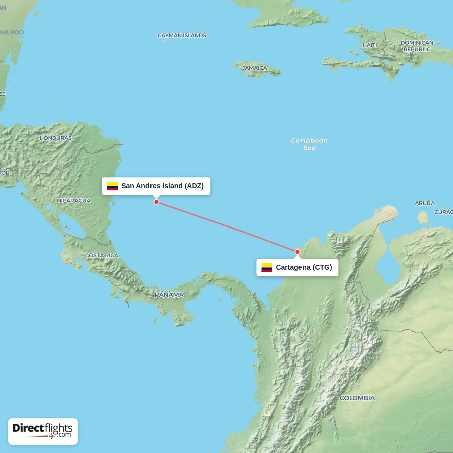 ADZ - CTG route map