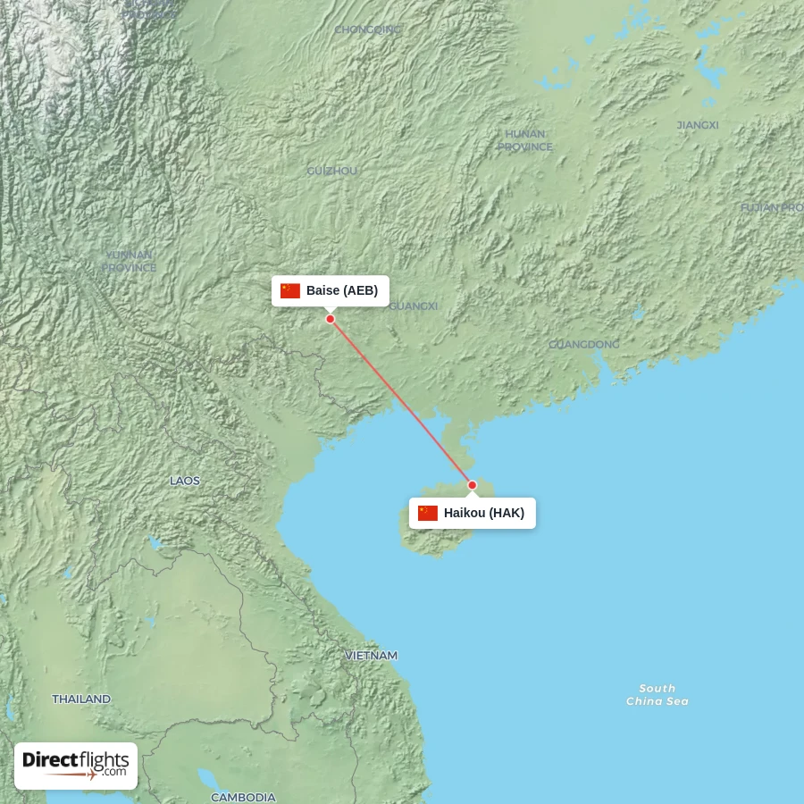 AEB - HAK route map