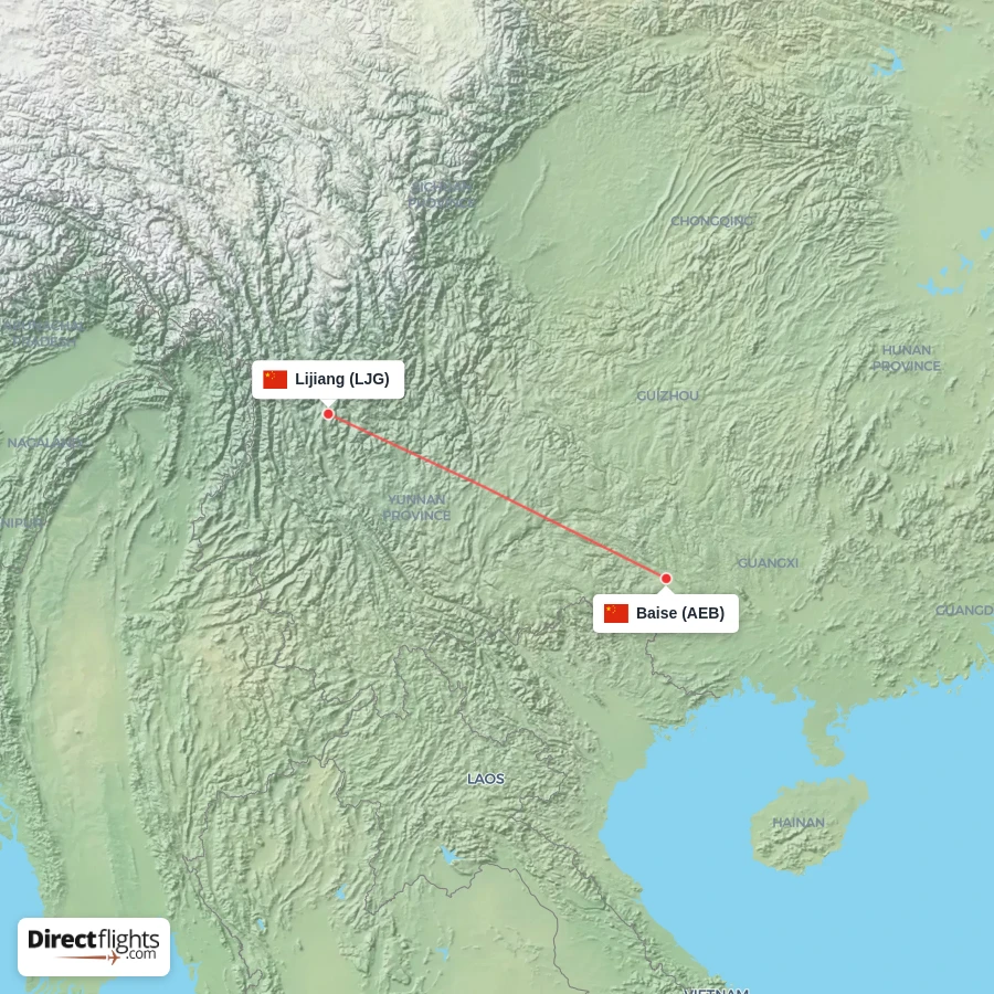 AEB - LJG route map