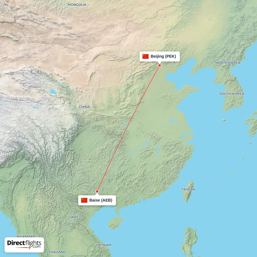 AEB - PEK route map