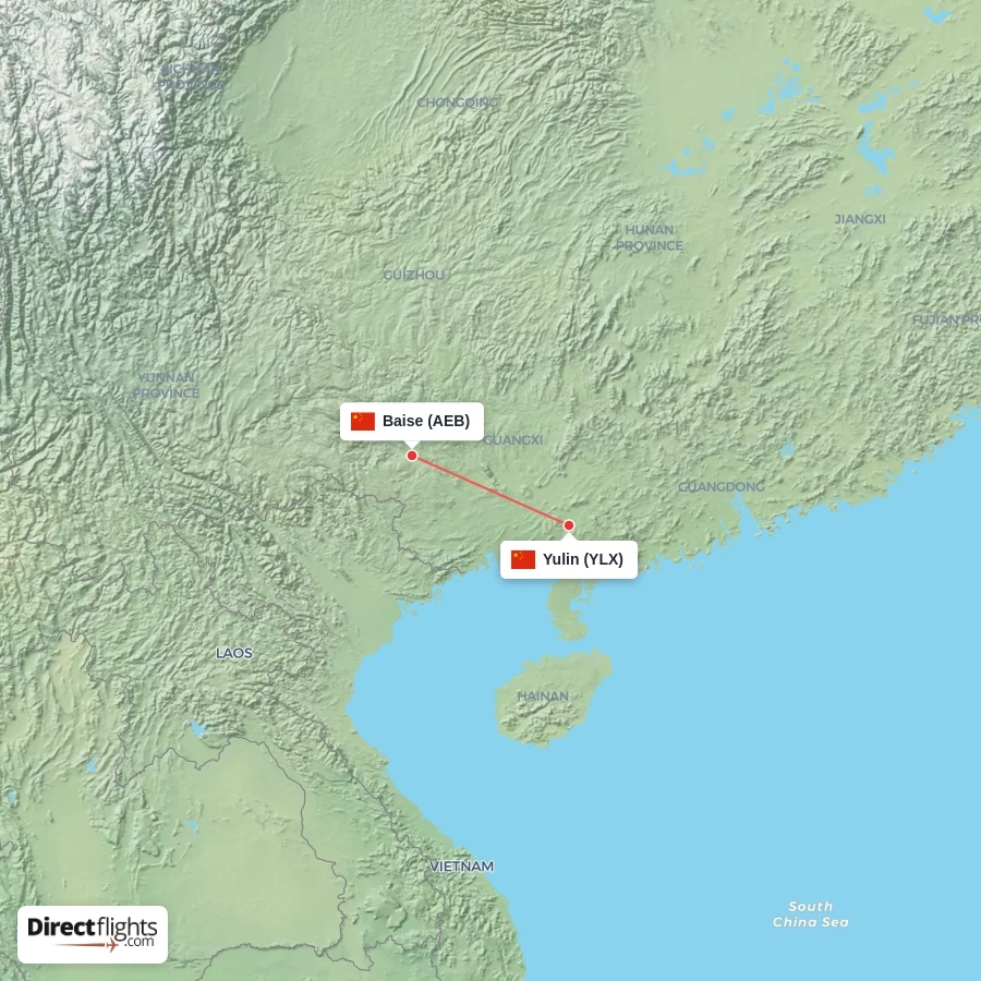AEB - YLX route map