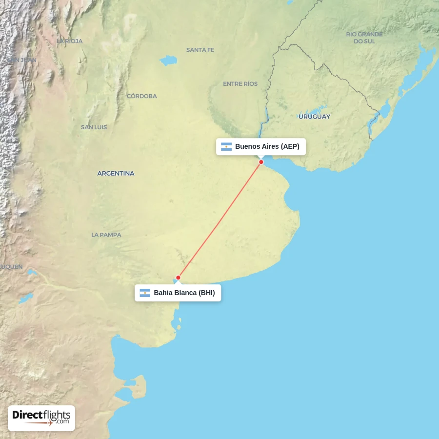 AEP - BHI route map