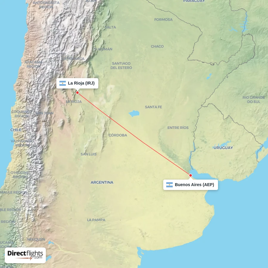 AEP - IRJ route map