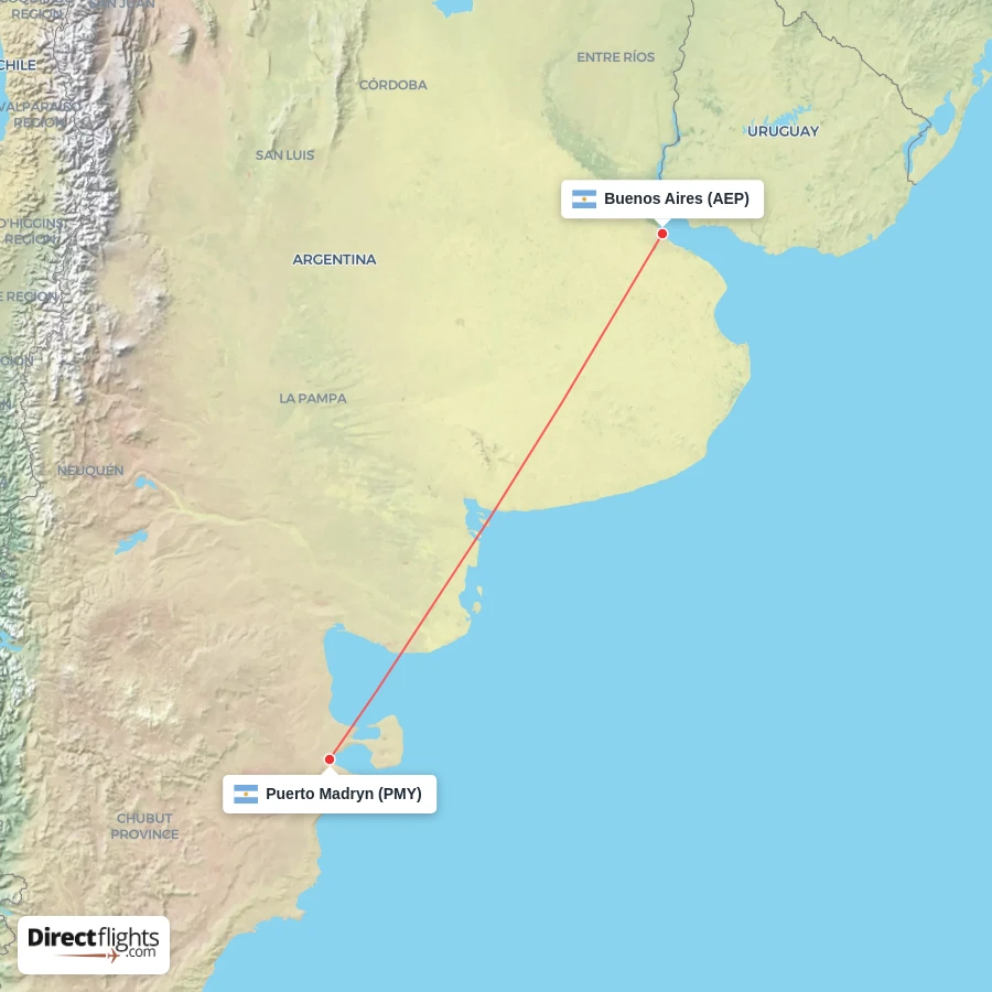 AEP - PMY route map