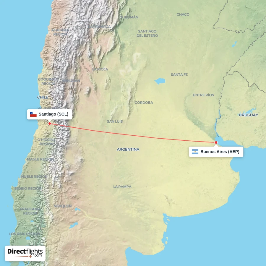 AEP - SCL route map