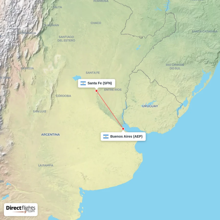 AEP - SFN route map