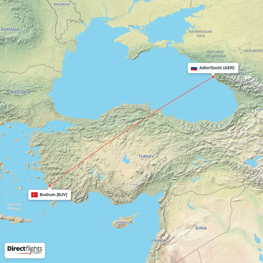 AER - BJV route map