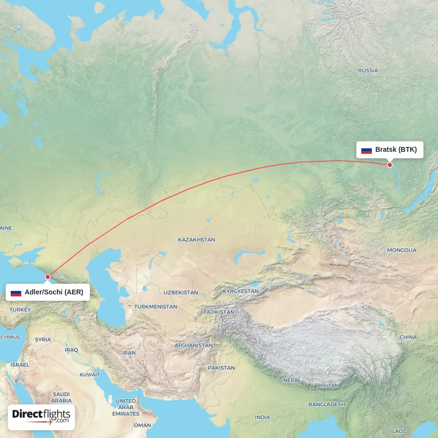 AER - BTK route map