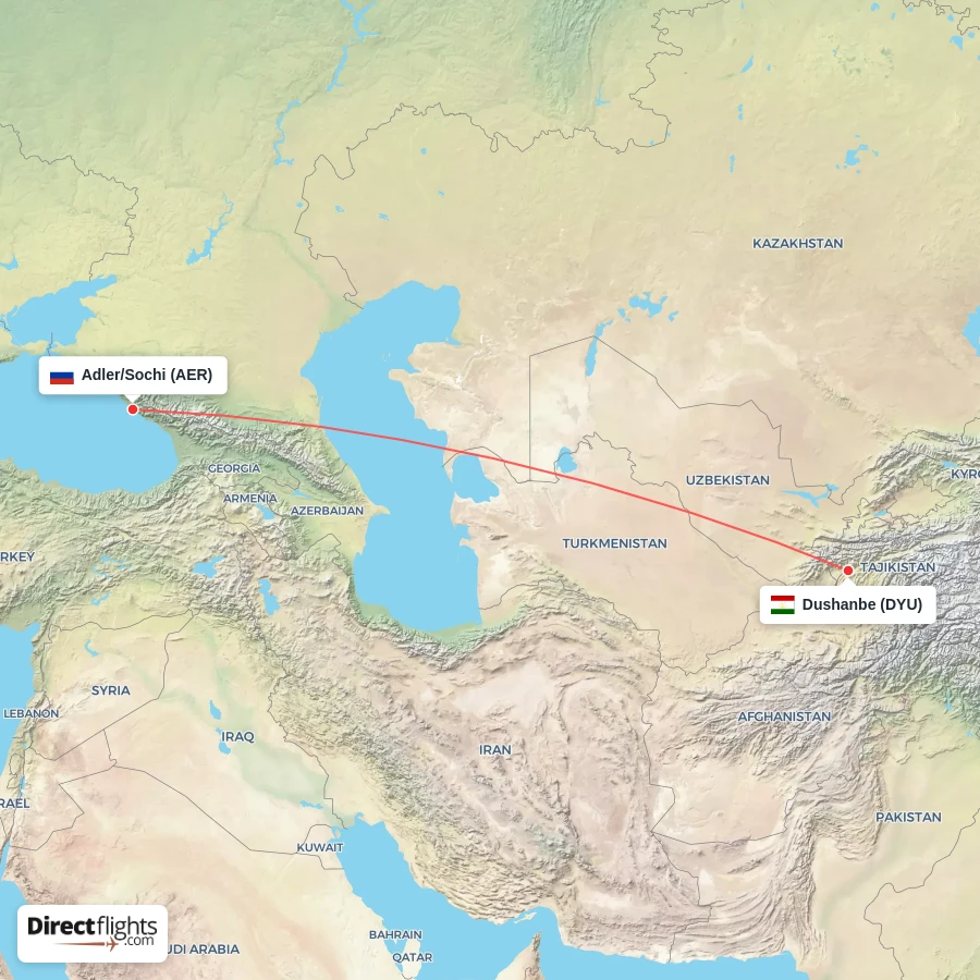 AER - DYU route map