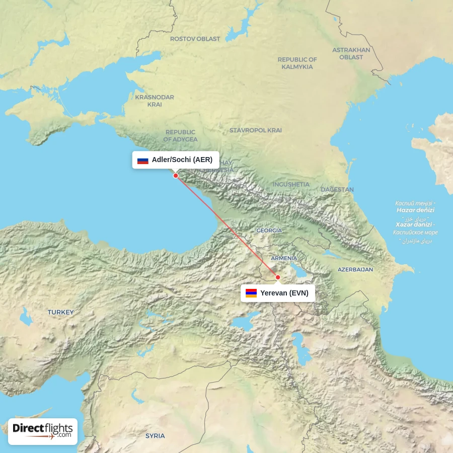 AER - EVN route map