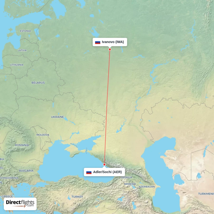 AER - IWA route map