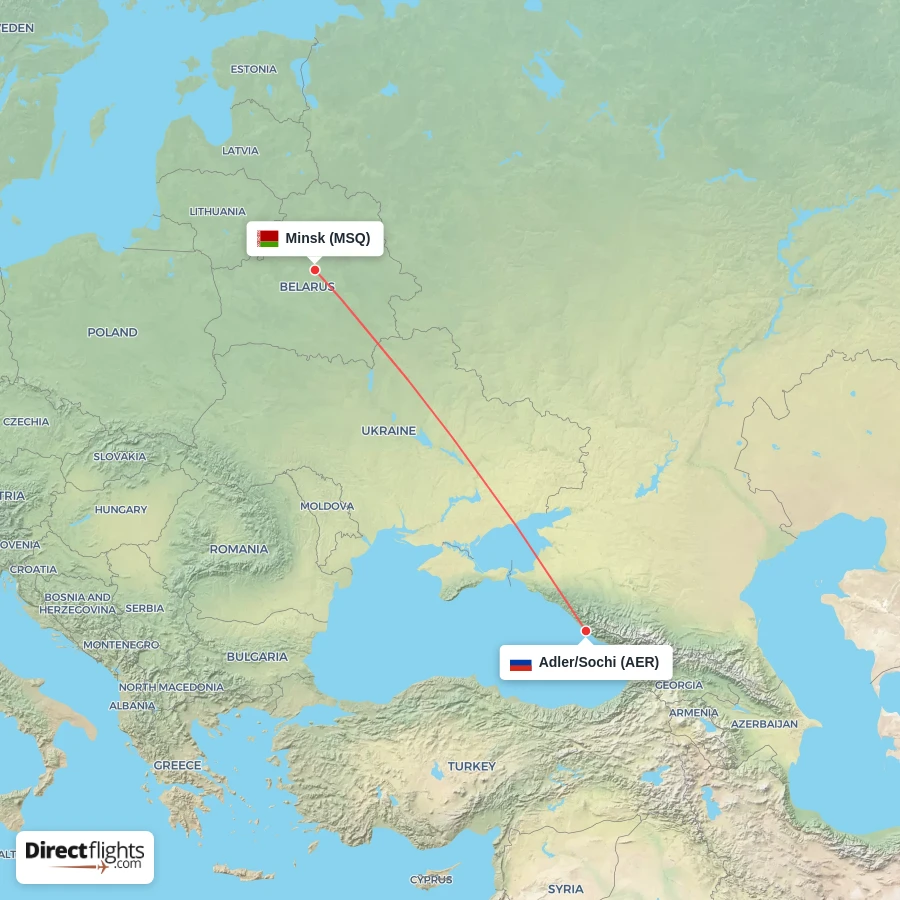 AER - MSQ route map