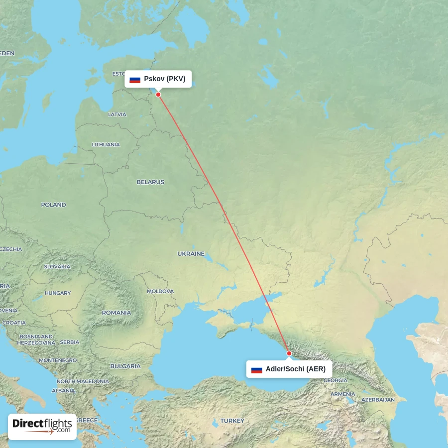 AER - PKV route map