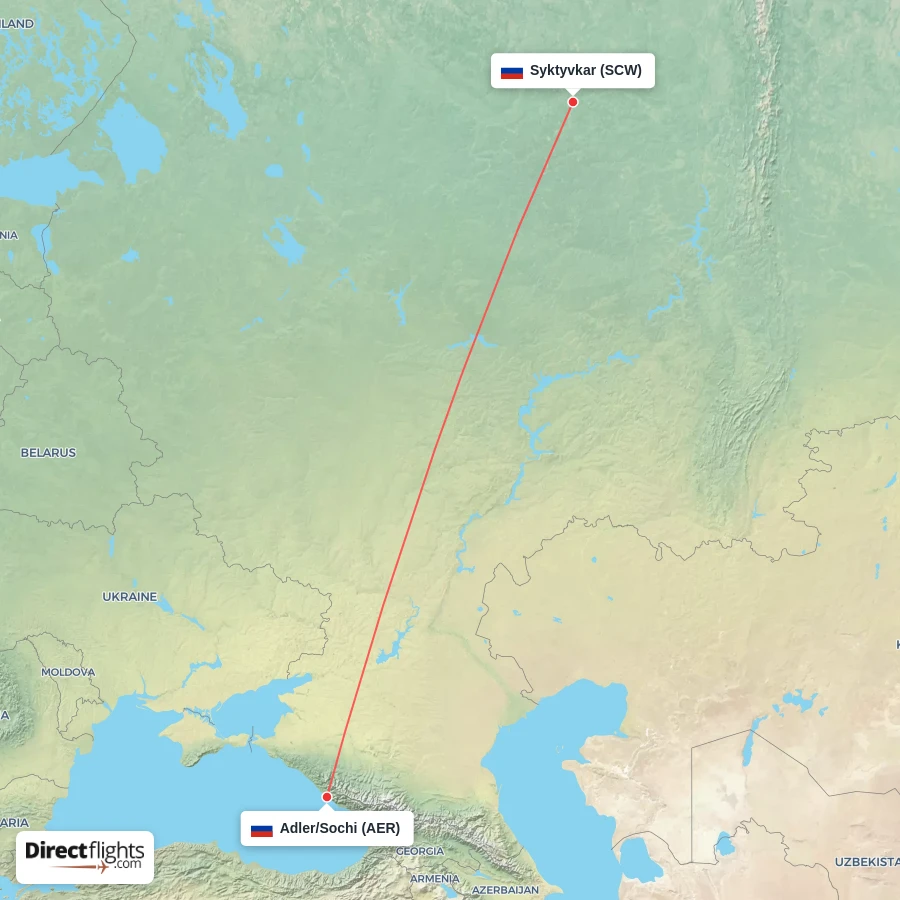 AER - SCW route map