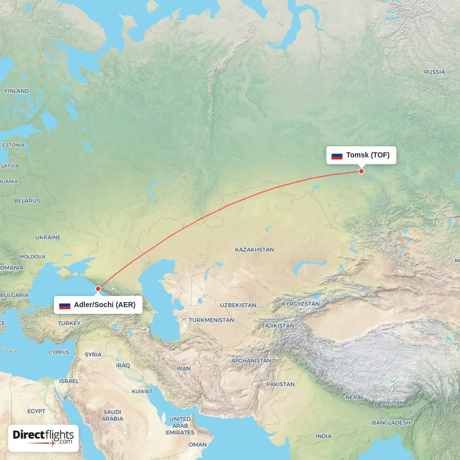 AER - TOF route map