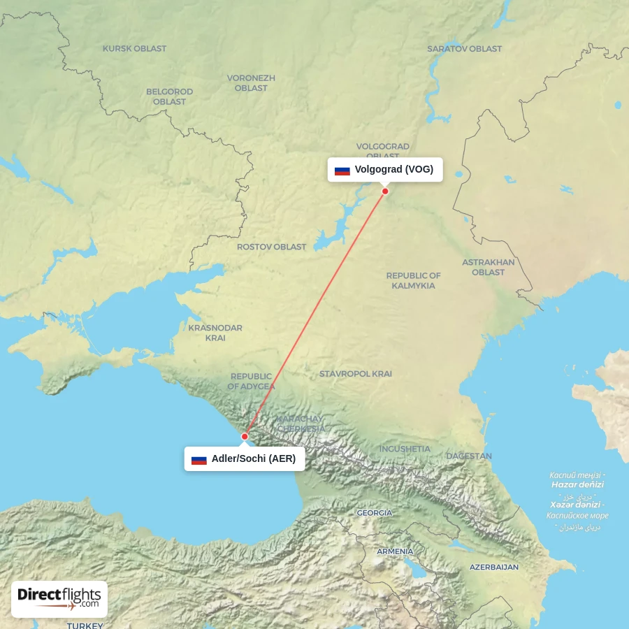AER - VOG route map
