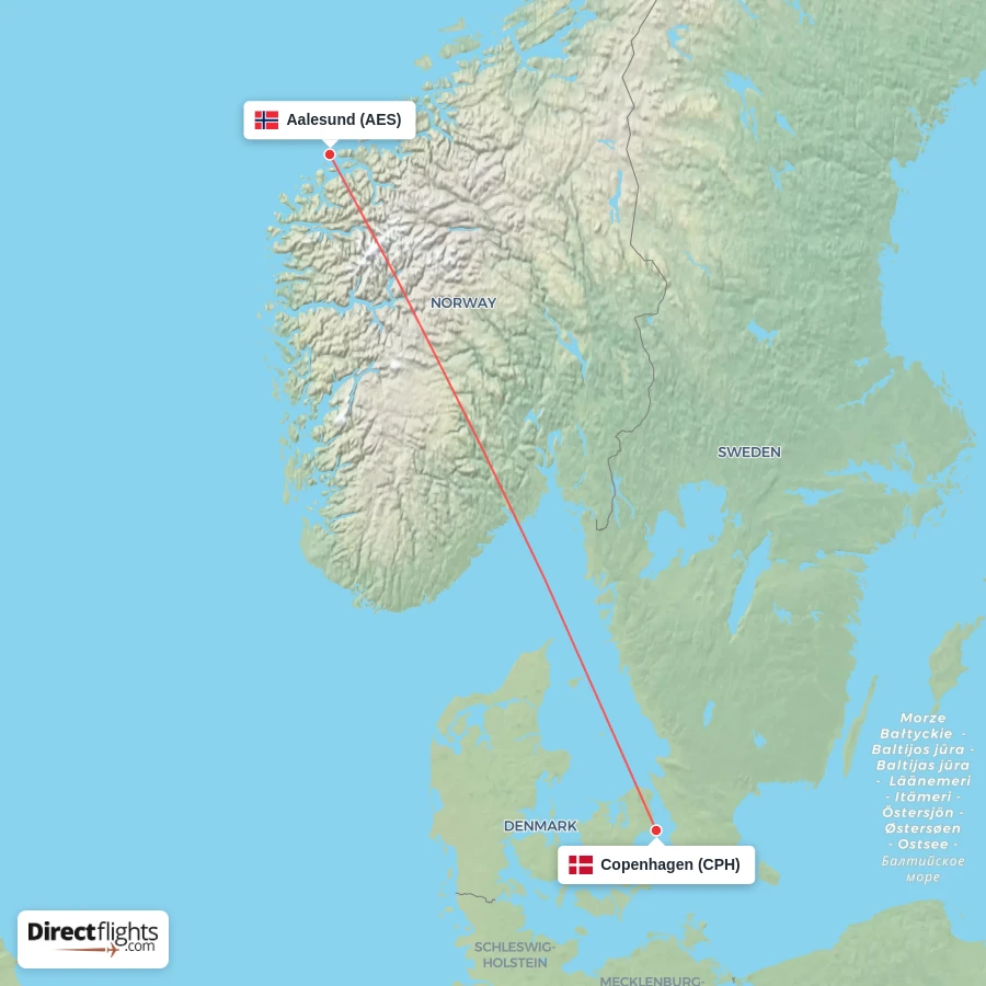 AES - CPH route map
