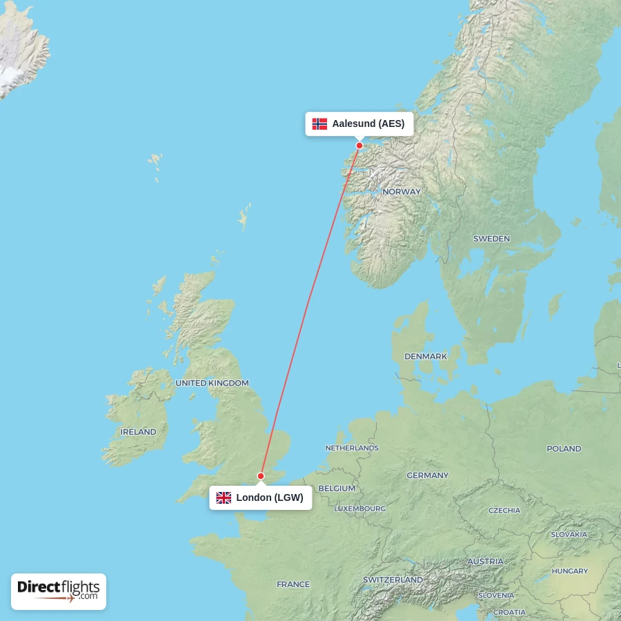 AES - LGW route map