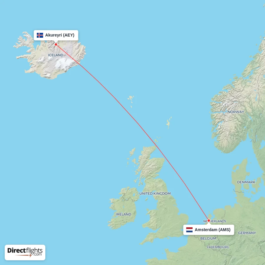AEY - AMS route map