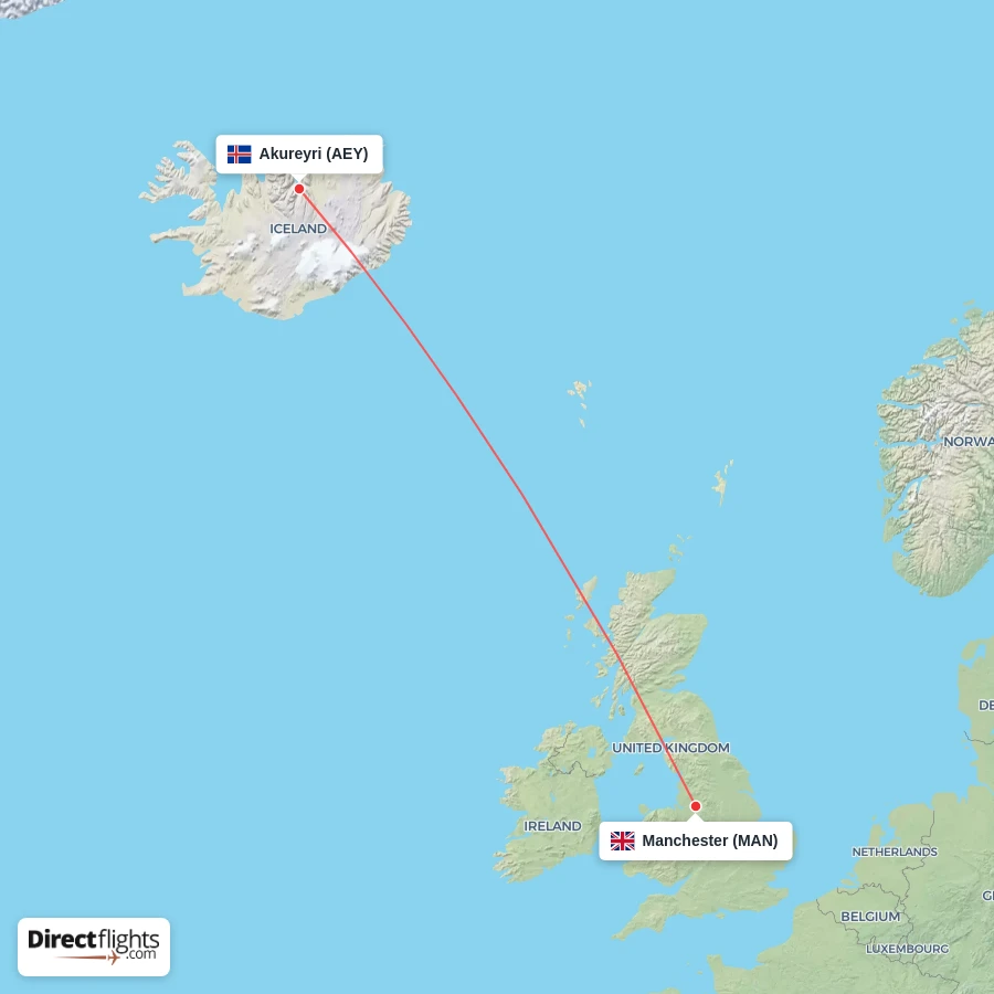 AEY - MAN route map