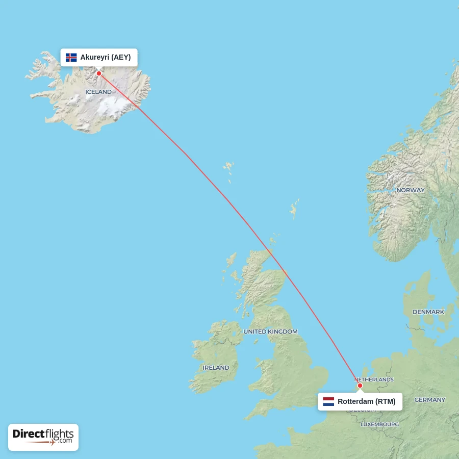 AEY - RTM route map