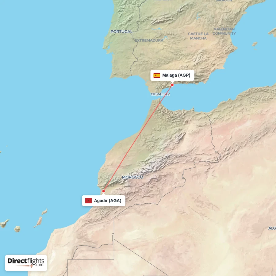 AGA - AGP route map