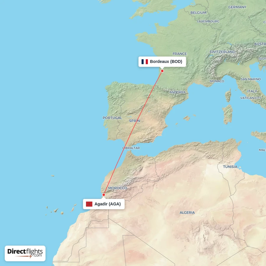 AGA - BOD route map