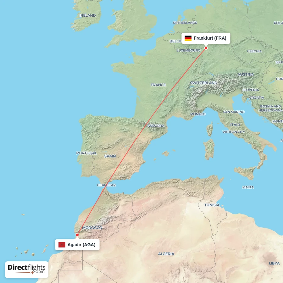 AGA - FRA route map