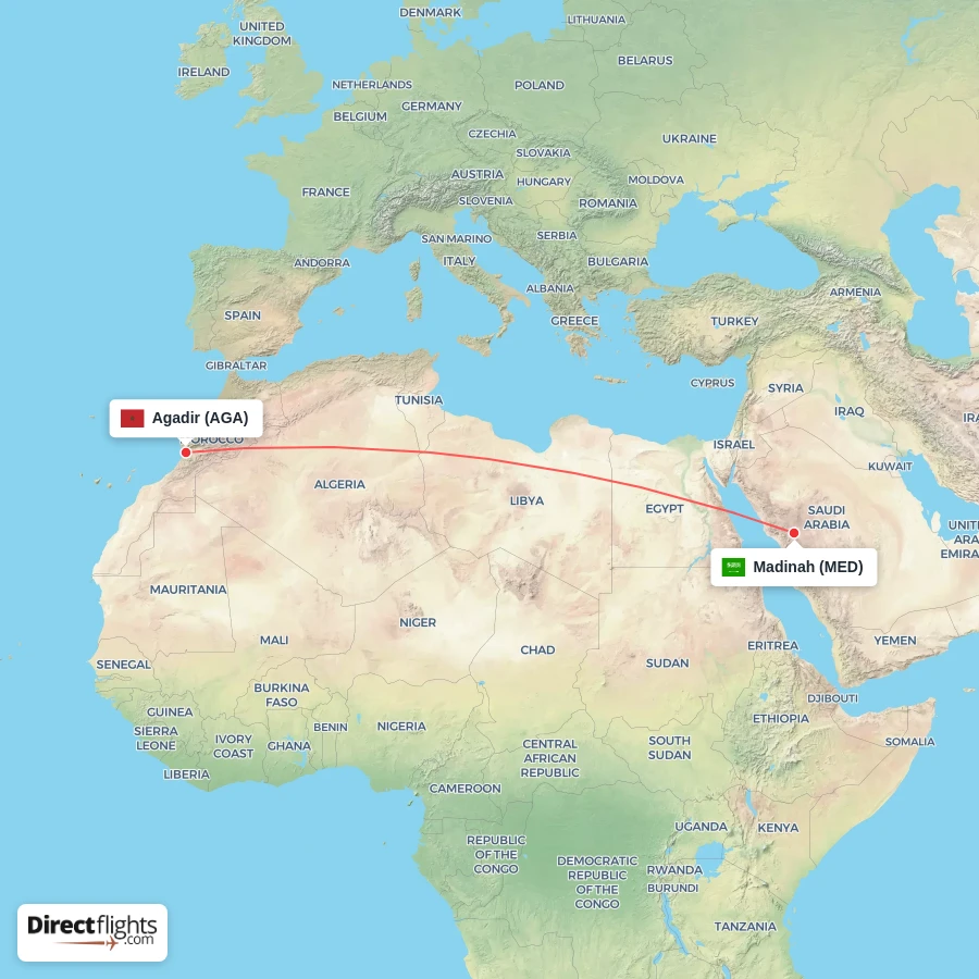 AGA - MED route map
