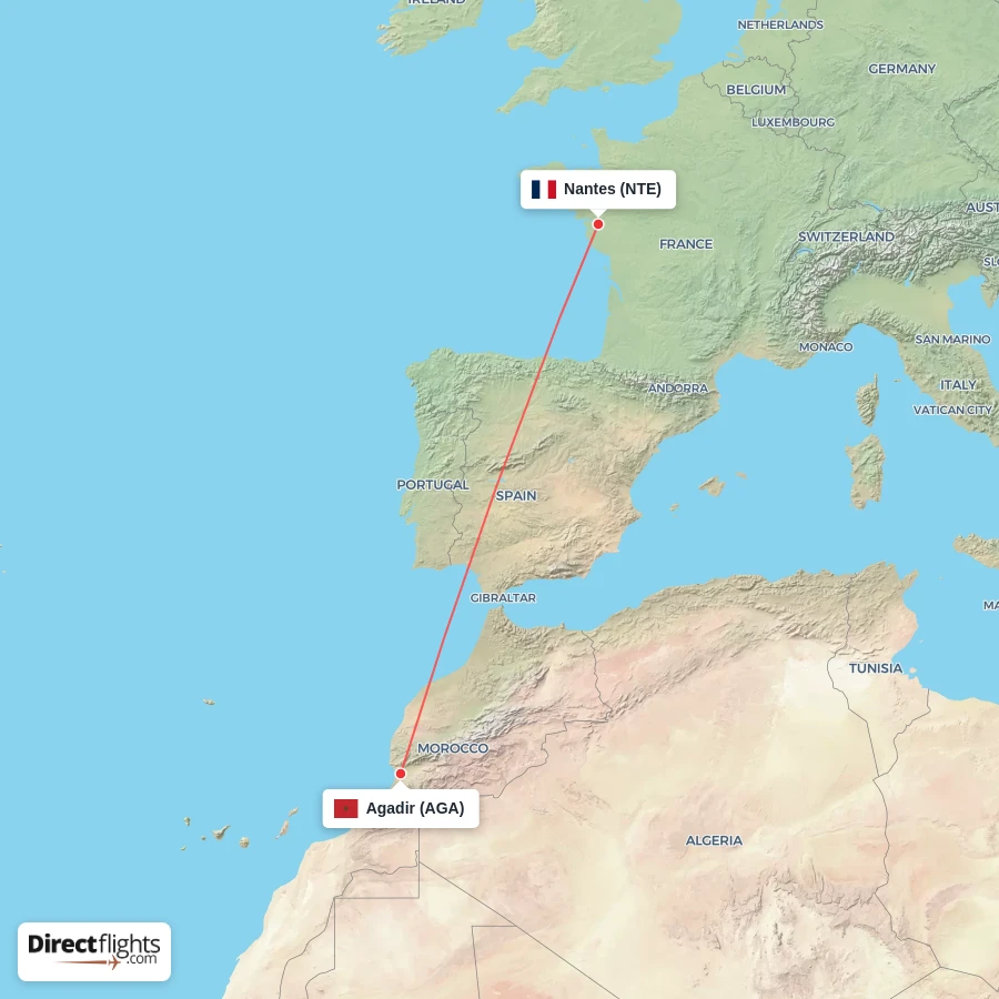 AGA - NTE route map