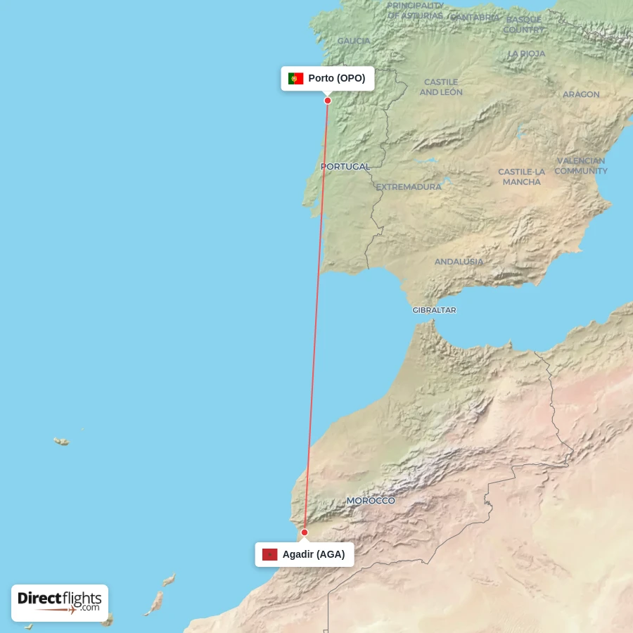 AGA - OPO route map