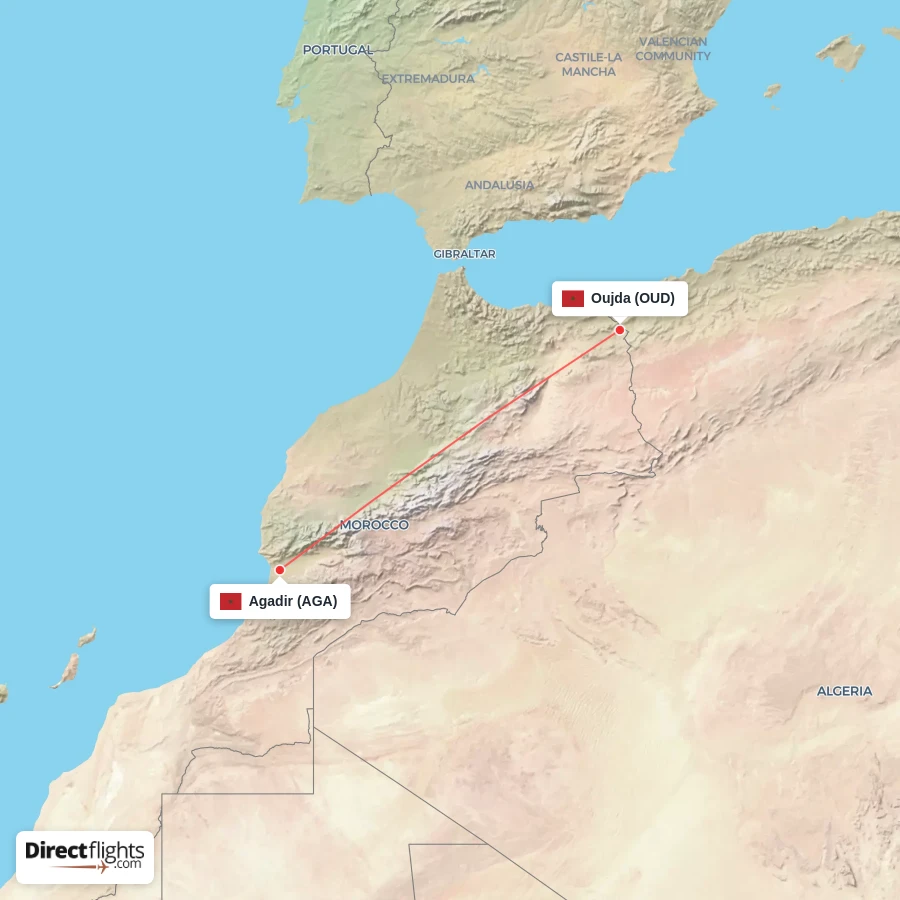 AGA - OUD route map