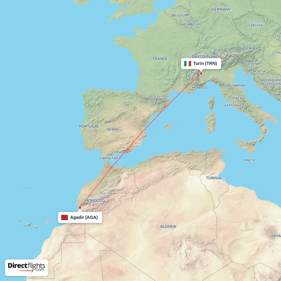 AGA - TRN route map