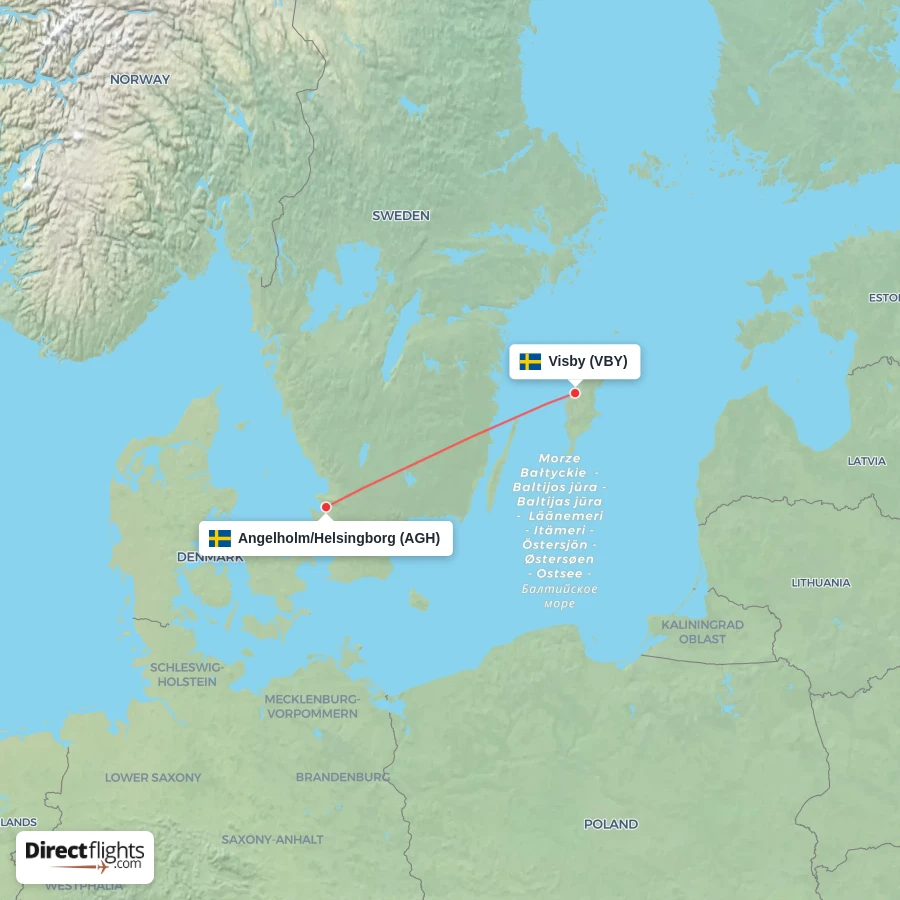 AGH - VBY route map