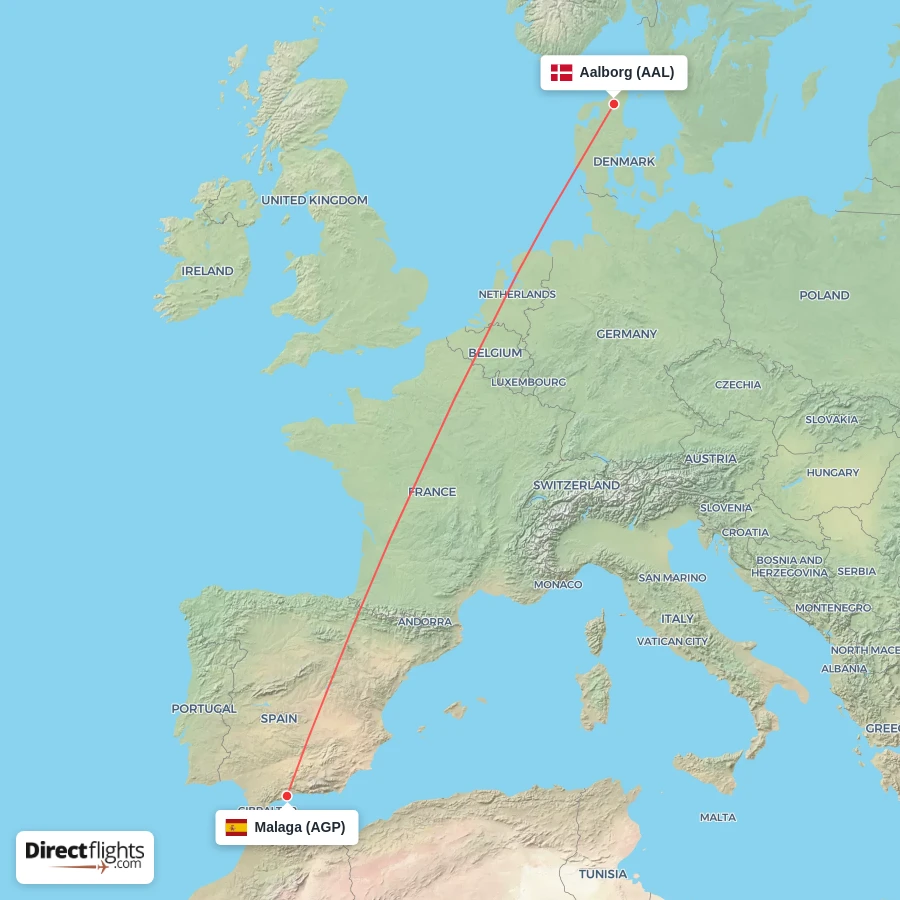 AGP - AAL route map