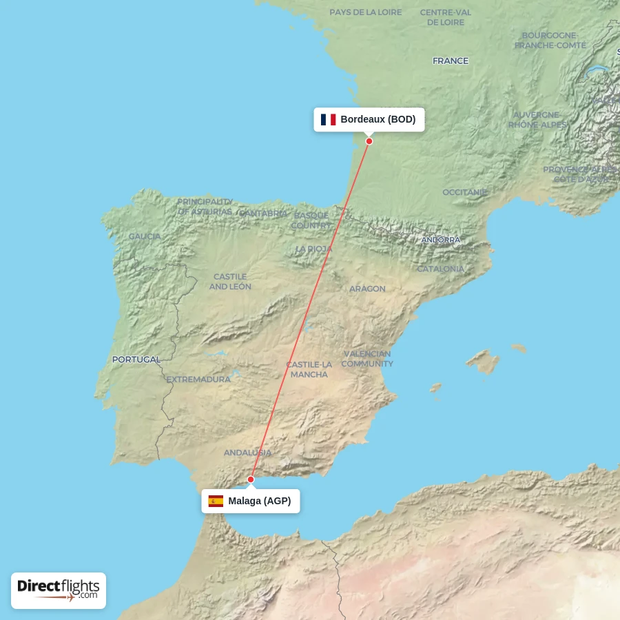 AGP - BOD route map