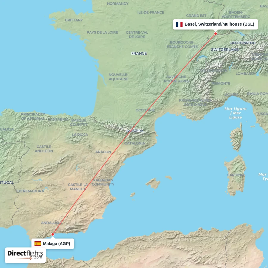 AGP - BSL route map