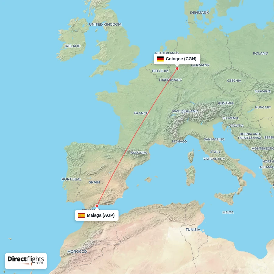 AGP - CGN route map