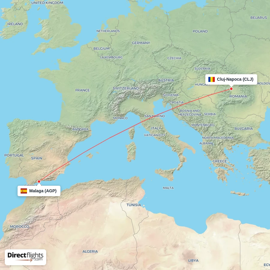 AGP - CLJ route map