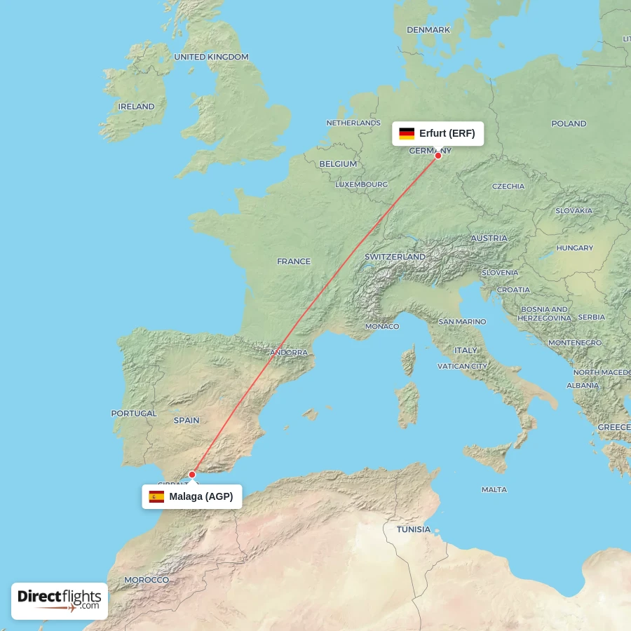 AGP - ERF route map