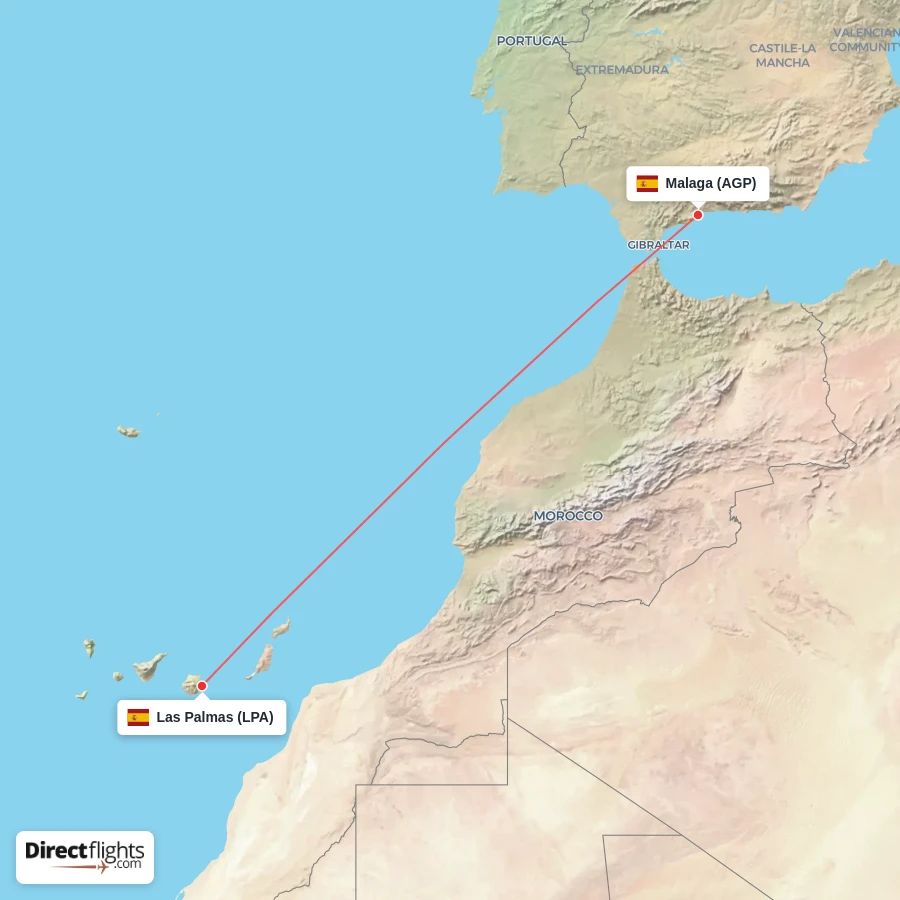 AGP - LPA route map