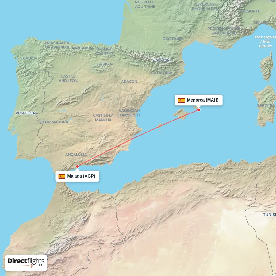 AGP - MAH route map