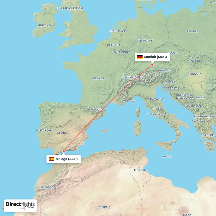 AGP - MUC route map